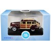 1942 Chrysler Town and Country Woody Wagon Regal Maroon with Roof Rack 1/87 (HO) Scale Diecast Model Car by Oxford Diecast
