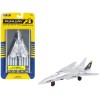 Grumman F-14 Tomcat Fighter Aircraft Silver Metallic 'United States Navy VF-84 Jolly Rogers' with Runway Section Diecast Model Airplane by Runway24