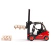 Linde Forklift Truck Red with 2 Pallet Accessories 1/50 Diecast Model by Siku