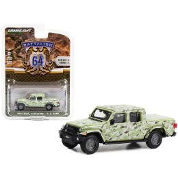 2022 Jeep Gladiator Pickup Truck 'U.S. Army' Military-Spec Camouflage 'Battalion 64' Series 3 1/64 Diecast Model Car by Greenlight