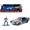1973 Chevrolet Camaro Dark Blue Metallic with Gray Stripes and Winter Soldier Diecast Figure 'Marvel Avengers' 'Hollywood Rides' Series 1/32 Diecast Model Car by Jada