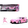 Toyota FT-1 Concept Pink Metallic and Pink Ranger Diecast Figurine 'Power Rangers' 'Hollywood Rides' Series 1/32 Diecast Model Car by Jada