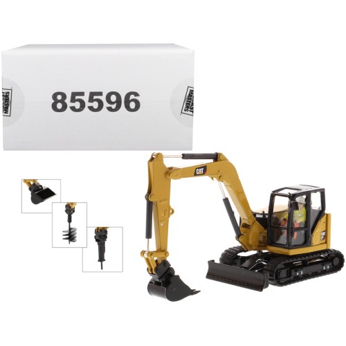 CAT Caterpillar 308 CR Next Generation Mini Hydraulic Excavator with Work Tools and Operator 'High Line' Series 1/50 Diecast Model by Diecast Masters