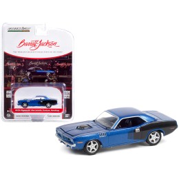 1970 Plymouth Barracuda Custom Hardtop Blue Metallic and Black with Modern HEMI Lettering (Lot #720) Barrett Jackson 'Scottsdale Edition' Series 7 1/64 Diecast Model Car by Greenlight