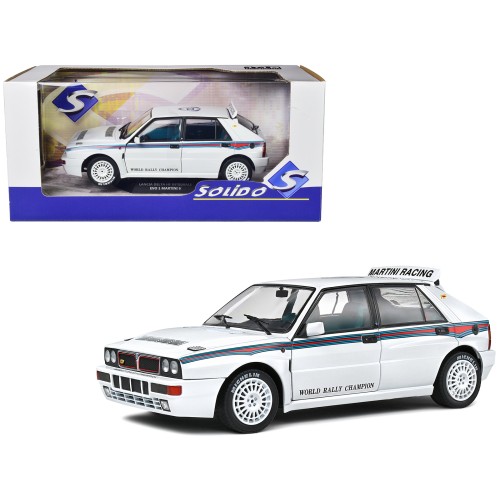 1992 Lancia Delta HF Integrale Evo 1 Martini 6 White with Blue and Red Stripes 'World Rally Champion - Martini Racing' 1/18 Diecast Model Car by Solido