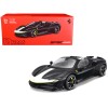 Ferrari SF90 Spider Assetto Fiorano Black Metallic with White Stripes 'Signature Series' 1/18 Diecast Model Car by Bburago