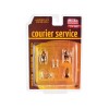 'Courier Service' 5 Piece Diecast Figures Set (2 Worker Figures and 3 accessories) Limited Edition to 4800 pieces Worldwide for 1/64 Scale Models by American Diorama