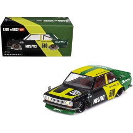 Datsun Street 510 'Racing V2' Black and Green with Yellow Accents (Designed by Jun Imai) 'Kaido House' Special 1/64 Diecast Model Car by Mini GT