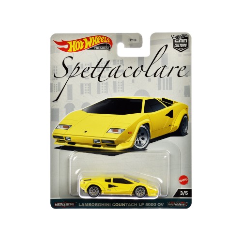 Lamborghini Countach LP 5000 QV Yellow 'Spettacolare' Series Diecast Model Car by Hot Wheels