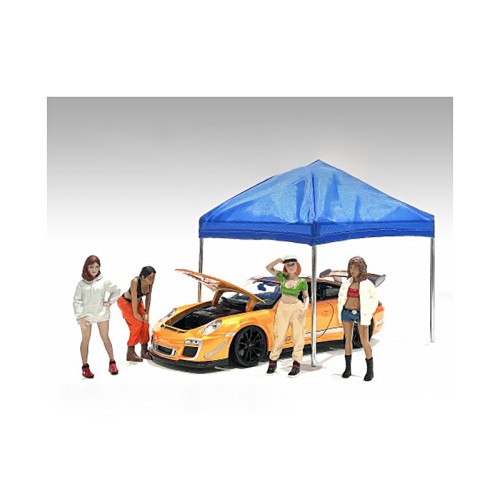 'Hip Hop Girls' 4 Piece Figure Set for 1/18 Scale Models by American Diorama