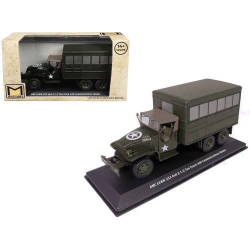 GMC CCKW 353 6x6 2-1/2 Ton Truck with Communications Shelter Olive Drab 'United States Army' 1/43 Diecast Model by Militaria Die Cast