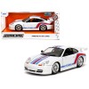Porsche 911 GT3 (996) White with Red and Blue Stripes 'Hyper-Spec' Series 1/24 Diecast Model Car by Jada