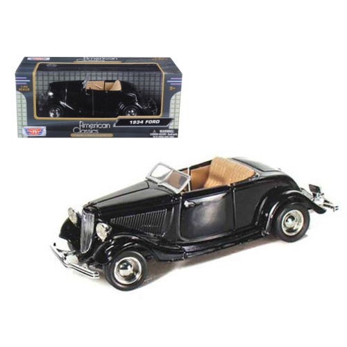 1934 Ford Coupe Convertible Black 1/24 Diecast Model Car by Motormax