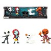 Set of 4 Diecast Figurines (2.5') Tim Burton's 'The Nightmare Before Christmas' 'Metalfigs' Series by Jada