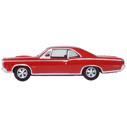 1966 Pontiac GTO Montero Red 1/87 (HO) Scale Diecast Model Car by Oxford Diecast