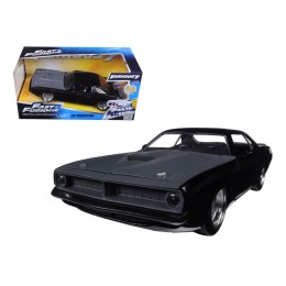 Letty's Plymouth Barracuda Matt Black 'Fast & Furious 7' Movie 1/24 Diecast Model Car by Jada