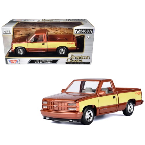 1992 Chevrolet 454 SS Pickup Truck Copper Metallic with Beige Sides 'American Classics' Series 1/24 Diecast Model Car by Motormax
