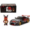 1993 Mazda RX-7 Black with Graphics 'Lab Monkeys' with Saru Diecast Figure 'Hollywood Rides' Series 1/24 Diecast Model Car by Jada