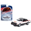 1981 Ford Mustang Cobra Polar White and Black with Red Stripes 'Greenlight Muscle' Series 27 1/64 Diecast Model Car by Greenlight