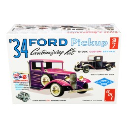 Skill 2 Model Kit 1934 Ford Pickup Truck 3 in 1 Kit 'Trophy Series' 1/25 Scale Model by AMT