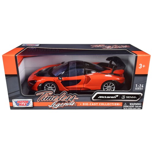 McLaren Senna Orange Metallic and Black 'Timeless Legends' 1/24 Diecast Model Car by Motormax
