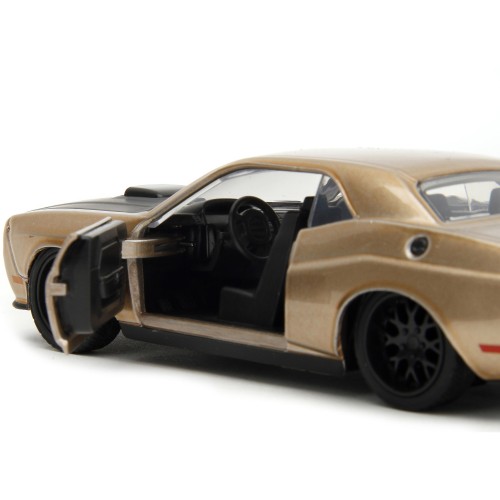 2012 Dodge Challenger SRT8 Gold Metallic with Black Hood 'Pink Slips' Series 1/32 Diecast Model Car by Jada
