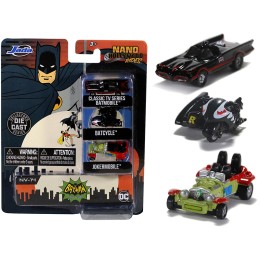 'Batman' (1966-1968) Classic TV Series 3 piece Set 'Nano Hollywood Rides' Diecast Models by Jada