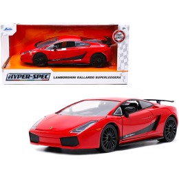 Lamborghini Gallardo Superleggera Red with Black Stripes 'Hyper-Spec' Series 1/24 Diecast Model Car by Jada