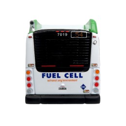 New Flyer Xcelsior XHE40 Transit Bus 'AC Transit - Zero Emission' White and Green with Graphics 'The Bus & Motorcoach Collection' Limited Edition 1/87 (HO) Diecast Model by Iconic Replicas