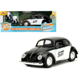 1959 Volkswagen Beetle 'Punch Buggy' Black and White and Boxing Gloves Accessory 'Punch Buggy' Series 1/32 Diecast Model Car by Jada