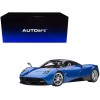 Pagani Huayra Metallic Blue with Black Top and Silver Wheels 1/12 Model Car by Autoart