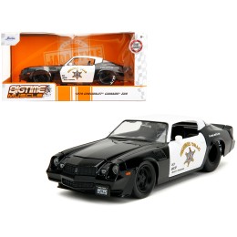 1979 Chevrolet Camaro Z28 Police Black and White 'Highway Drag' 'Bigtime Muscle' Series 1/24 Diecast Model Car by Jada