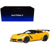 2019 Chevrolet Corvette C7 ZR1 Corvette Racing Yellow Tintcoat with Carbon Top 1/18 Model Car by Autoart