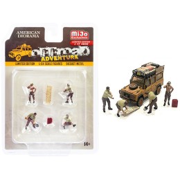 'Off-Road Adventure' 6 piece Diecast Set (4 Male Figurines and 2 Accessories) Limited Edition to 4800 pieces Worldwide for 1/64 Scale Models by American Diorama