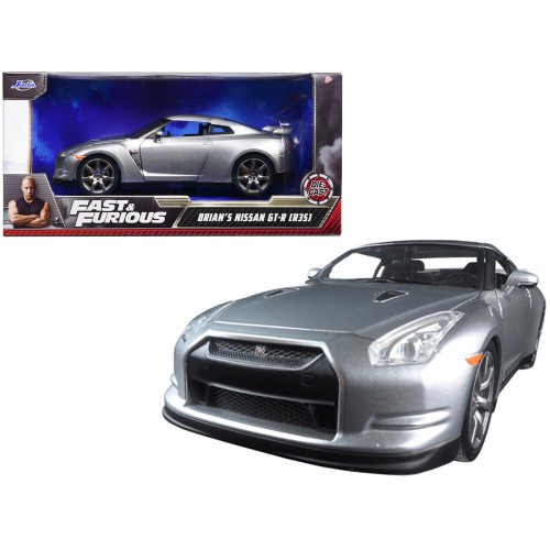 Brian's Nissan GT-R (R35) Silver 'Fast & Furious' Movie 1/24 Diecast Model Car by Jada