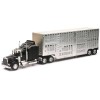 Kenworth W900 Truck Black with Pot Belly Livestock Chrome 'Long Haul Truckers' Series 1/32 Diecast Model by New Ray