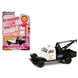 1945 Dodge Power Wagon Wrecker Tow Truck 'Shell Oil' White and Black 'Running on Empty' Series 17 1/64 Diecast Model Car by Greenlight