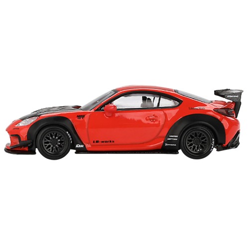 Toyota GR86 'LB-Nation - Liberty Walk' Red with Carbon Hood Limited Edition 1/64 Diecast Model Car by Mini GT
