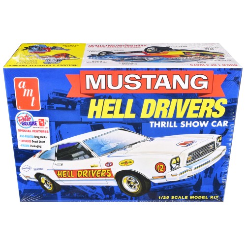 Skill 2 Model Kit 1977 Ford Mustang 'Hell Drivers' Thrill Show Car 1/25 Scale Model by AMT