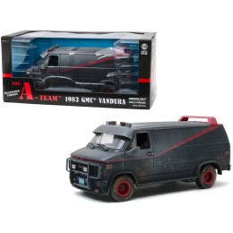1983 GMC Vandura Black Weathered Version with Bullet Holes 'The A-Team' (1983-1987) TV Series 1/18 Diecast Model Car by Greenlight