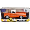 1966 Chevrolet C10 Fleetside Pickup Truck Lowrider Orange Metallic with White Top 'Get Low' Series 1/24 Diecast Model Car by Motormax