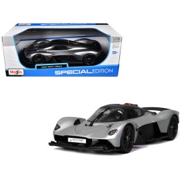Aston Martin Valkyrie Silver Metallic with Matt Black Top 'Special Edition' Series 1/18 Diecast Model Car by Maisto