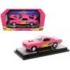 1966 Ford Mustang Fastback 2+2 Pink with Blue and Yellow Stripes 'Pro Street' Limited Edition to 6250 pieces Worldwide 1/24 Diecast Model Car by M2 Machines