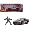 2008 Dodge Viper SRT10 Dark Gray with Venom Diecast Figurine 'Spider-Man' 'Marvel' Series 1/24 Diecast Model Car by Jada