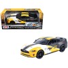 2018 Ford Mustang GT #38 White and Matt Black with Yellow Graphics 'GT Racing' Series 1/24 Diecast Model Car by Motormax