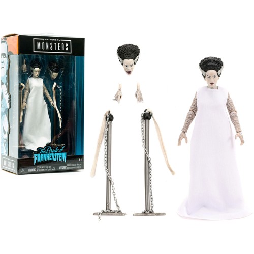 The Bride of Frankenstein 6' Moveable Figurine with Chains and Alternate Head and Hands 'Universal Monsters' Series by Jada