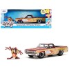 1967 Chevrolet El Camino Brown and Beige with Graphics and Tasmanian Devil (Taz) Diecast Figure 'Looney Tunes' 'Hollywood Rides' Series 1/24 Diecast Model Car by Jada