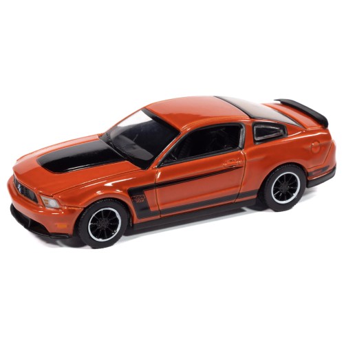 2012 Ford Mustang Boss 302 Competition Orange with Black Accents 'Modern Muscle' Series 1/64 Diecast Model Car by Auto World