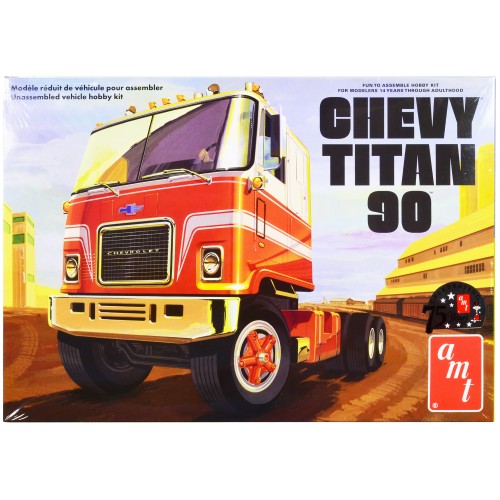 Skill 3 Model Kit Chevrolet Titan 90 Tractor Truck 1/25 Scale Model by AMT