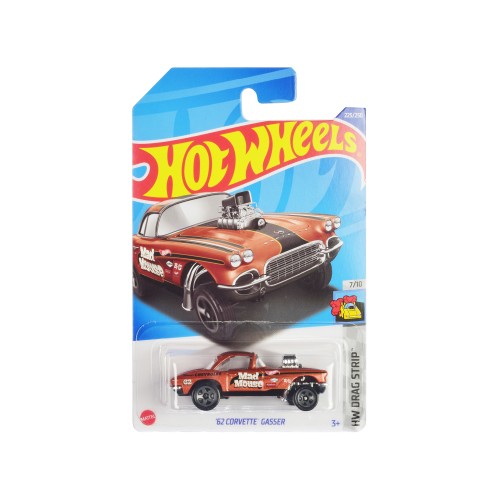 1962 Chevrolet Corvette Gasser 'Mad Mouse' Copper Metallic with Black Stripes 'HW Drag Strip' Series Diecast Model Car by Hot Wheels